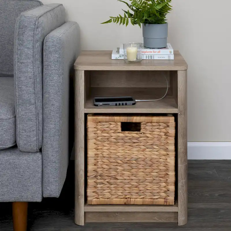 Table d'appoint en marbre et bois