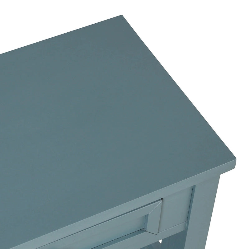 Table console de 36 po en pin de style rustique pour entrée de canapé avec 4 tiroirs et 1 étagère de rangement
