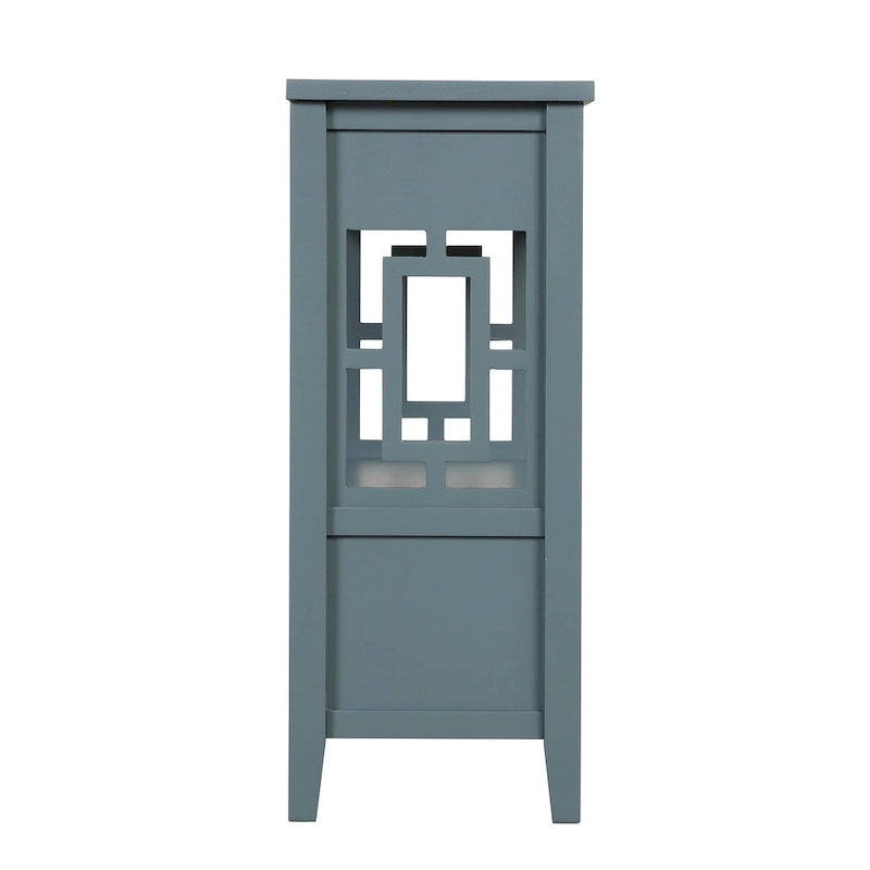 Table console de 36 po en pin de style rustique pour entrée de canapé avec 4 tiroirs et 1 étagère de rangement