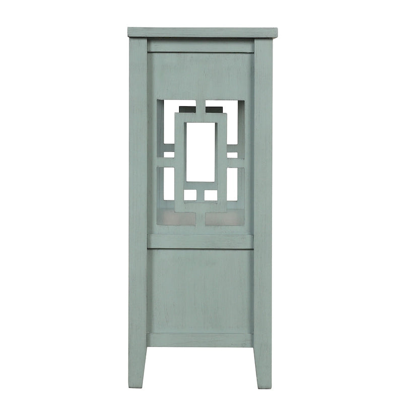 Table console de 36 po en pin de style rustique pour entrée de canapé avec 4 tiroirs et 1 étagère de rangement