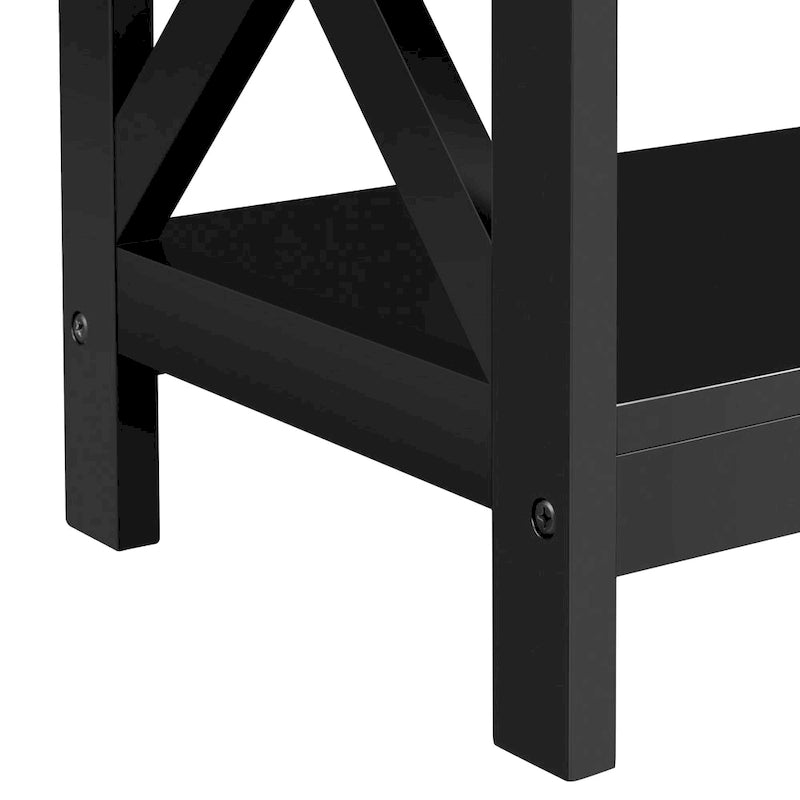 Yaheetech Table Console en Bois à 3 Niveaux avec Prise Électrique, Table d'Appoint de Canapé