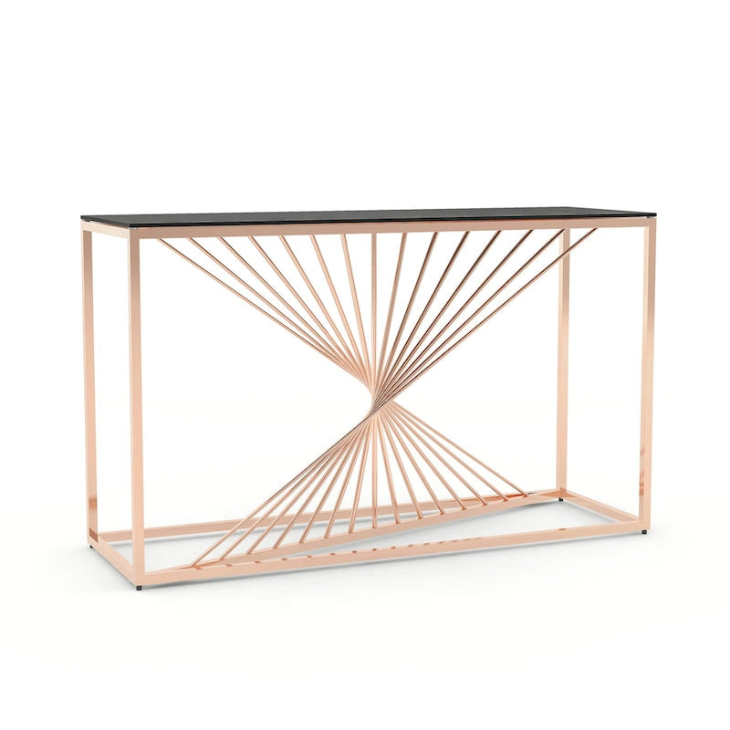Table de canapé géométrique Limback Contemporary 47 pouces avec plateau en verre de Furniture of America