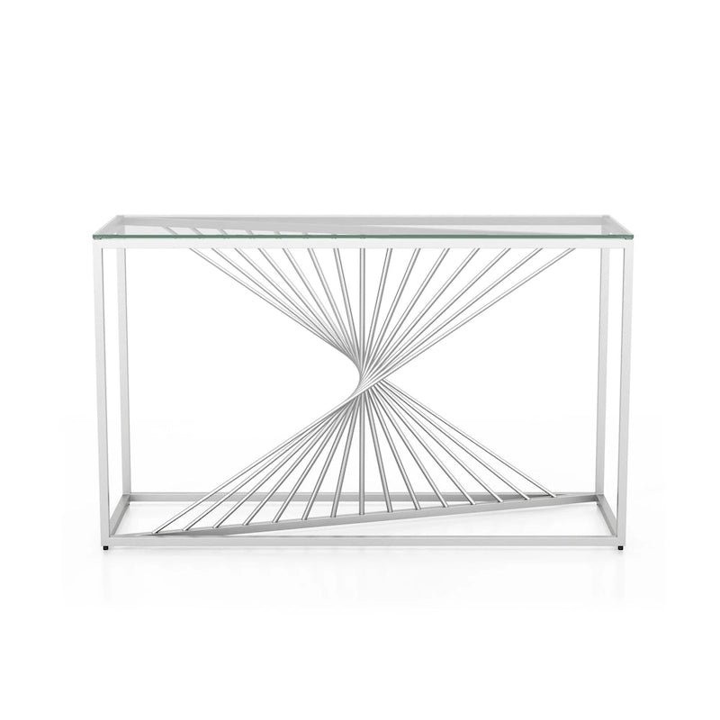 Table de canapé géométrique Limback Contemporary 47 pouces avec plateau en verre de Furniture of America