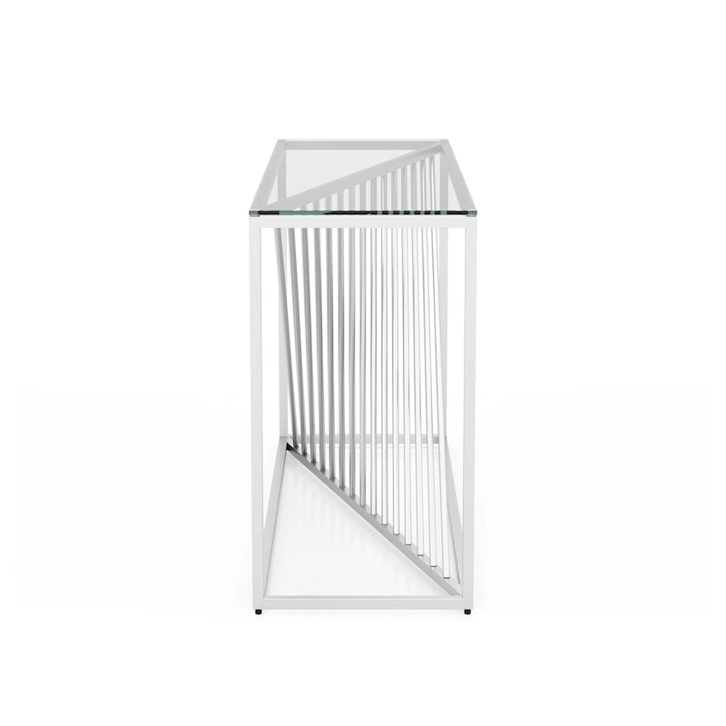 Table de canapé géométrique Limback Contemporary 47 pouces avec plateau en verre de Furniture of America
