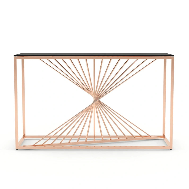 Table de canapé géométrique Limback Contemporary 47 pouces avec plateau en verre de Furniture of America