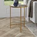 Table d'appoint ronde large Berenson 18 avec plateau en verre