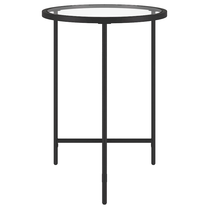 Table d'appoint ronde large Berenson 18 avec plateau en verre