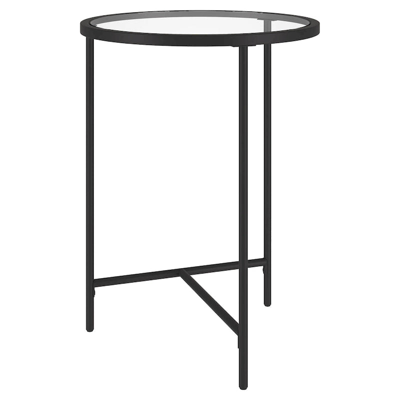 Table d'appoint ronde large Berenson 18 avec plateau en verre