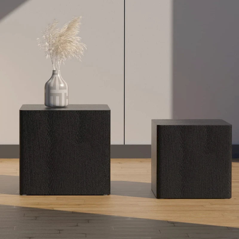 Table basse gigogne carrée moderne et glamour pour salon (lot de 2)