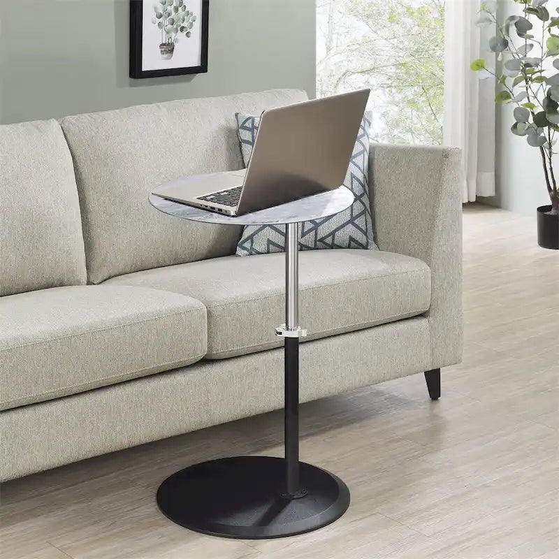 Table d'appoint avec plateau en marbre réglable en hauteur
