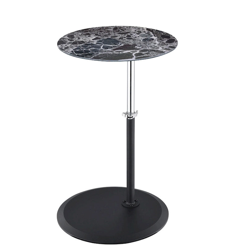 Table d'appoint avec plateau en marbre réglable en hauteur