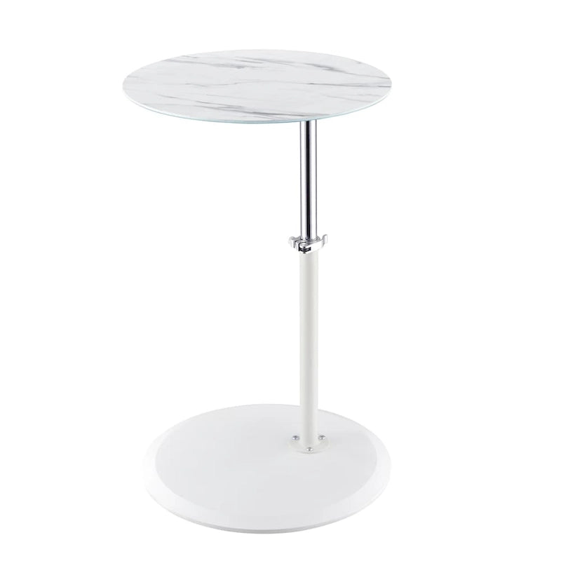 Table d'appoint avec plateau en marbre réglable en hauteur