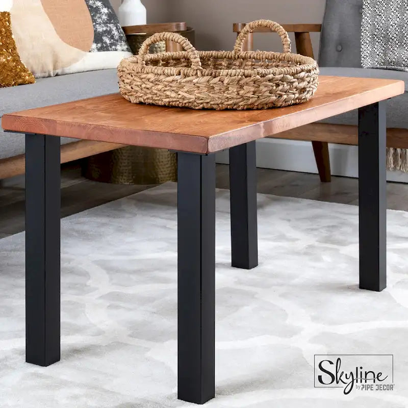 PIPE DECOR Pieds de Table de Salon Modernes en Acier Noir Mat - Lot de 4