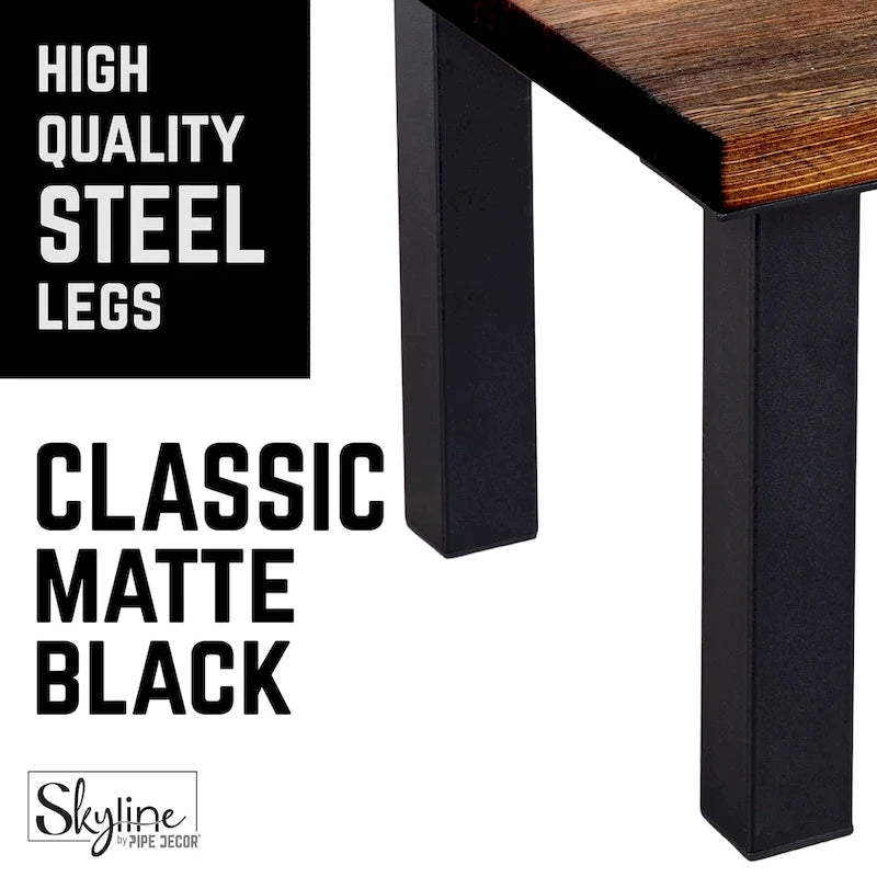 PIPE DECOR Pieds de Table de Salon Modernes en Acier Noir Mat - Lot de 4