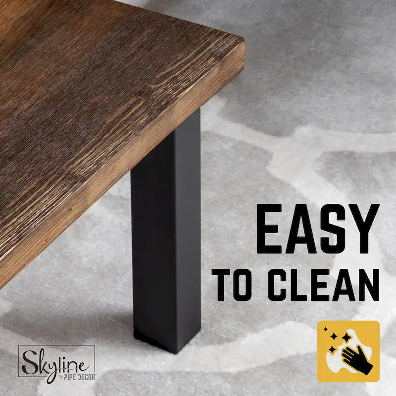 PIPE DECOR Pieds de Table de Salon Modernes en Acier Noir Mat - Lot de 4