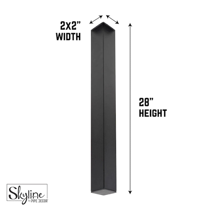 PIPE DECOR Pieds de Table de Salon Modernes en Acier Noir Mat - Lot de 4