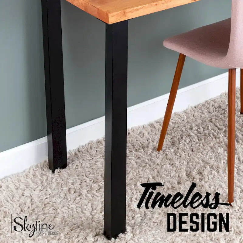 PIPE DECOR Pieds de Table de Salon Modernes en Acier Noir Mat - Lot de 4