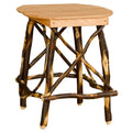 Table d'appoint ronde en rondins de hickory