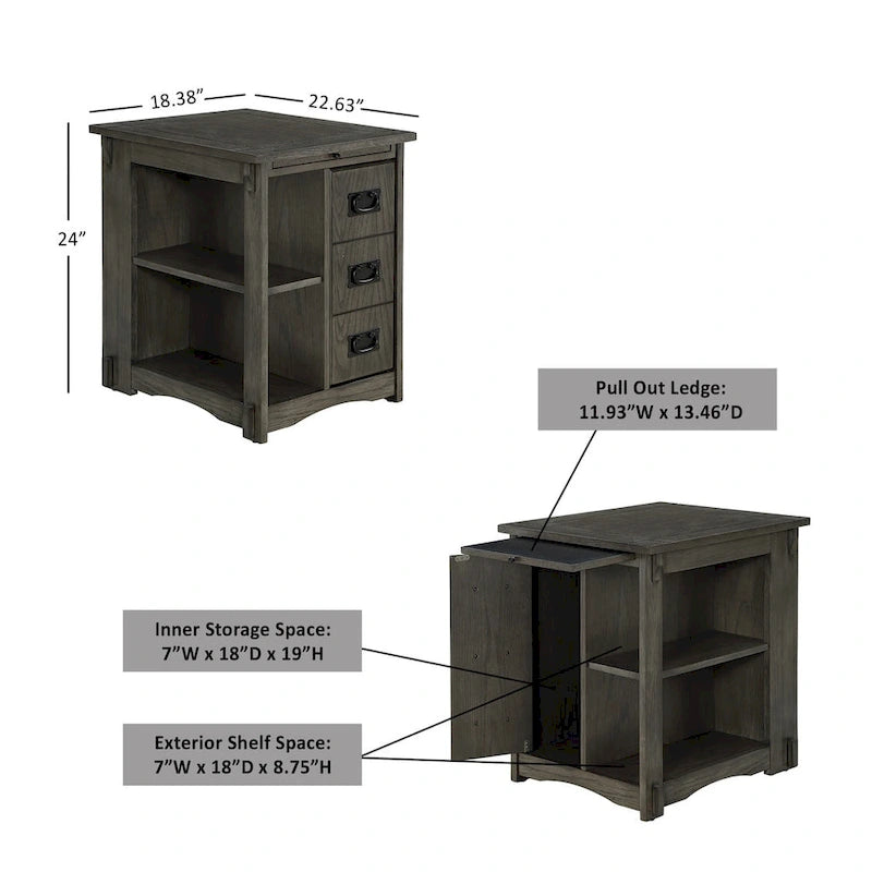 Table d'appoint Derek grise