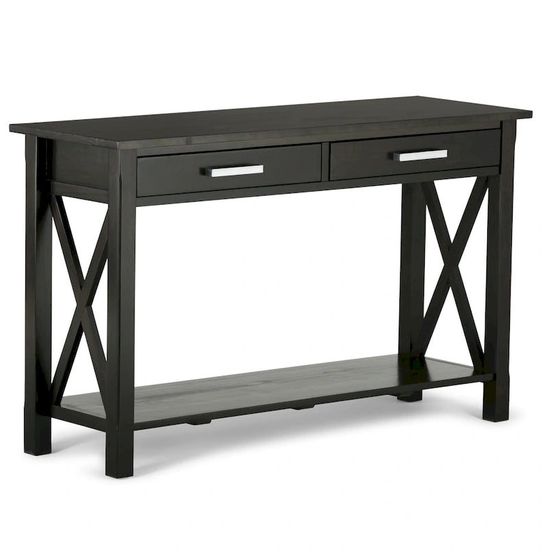 WYNDENHALL Waterloo Table console contemporaine en bois massif de 47 pouces de large - 47,4 pouces de large