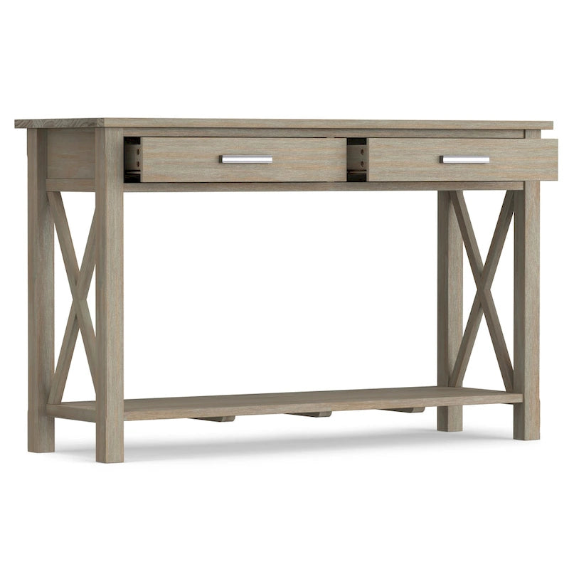 WYNDENHALL Waterloo Table console contemporaine en bois massif de 47 pouces de large - 47,4 pouces de large