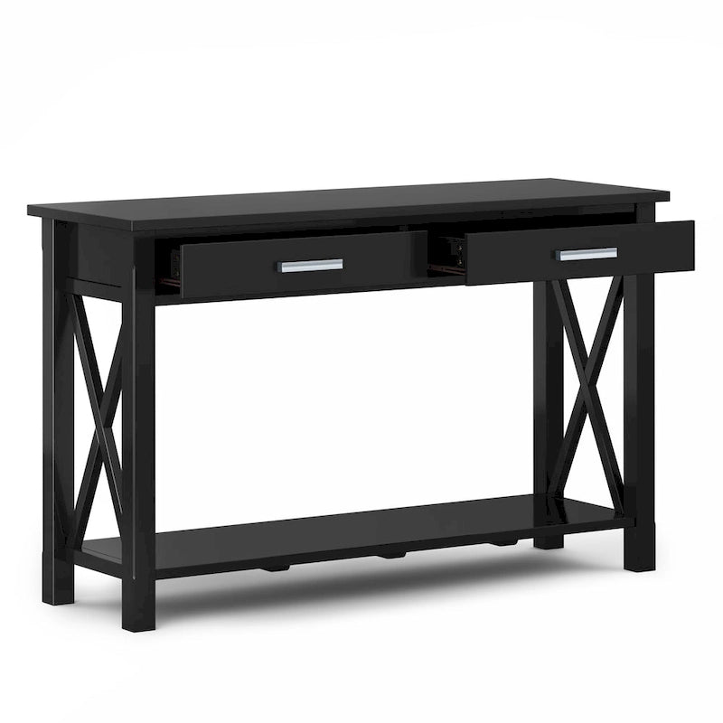 WYNDENHALL Waterloo Table console contemporaine en bois massif de 47 pouces de large - 47,4 pouces de large