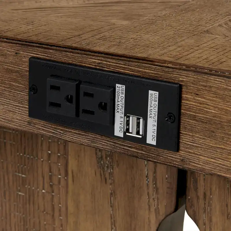 Table console Landmark 60 large avec 2 pieds, Chêne vieilli