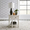 Table d'appoint en bois blanc de style ferme moderne avec tiroir