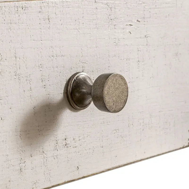 Table d'appoint en bois blanc de style ferme moderne avec tiroir