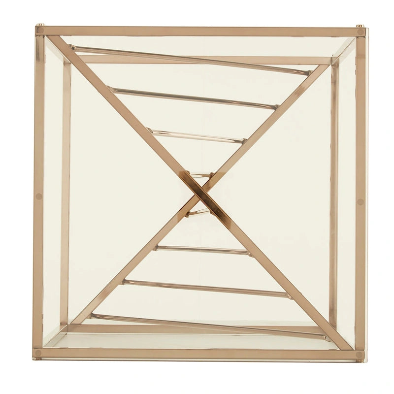 Tables d'appoint carrées en métal et verre Hannah par iNSPIRE Q Bold