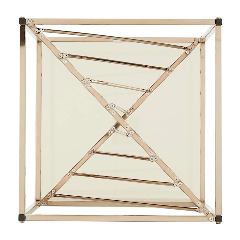 Tables d'appoint carrées en métal et verre Hannah par iNSPIRE Q Bold