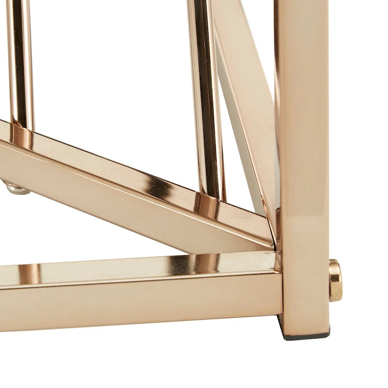 Tables d'appoint carrées en métal et verre Hannah par iNSPIRE Q Bold