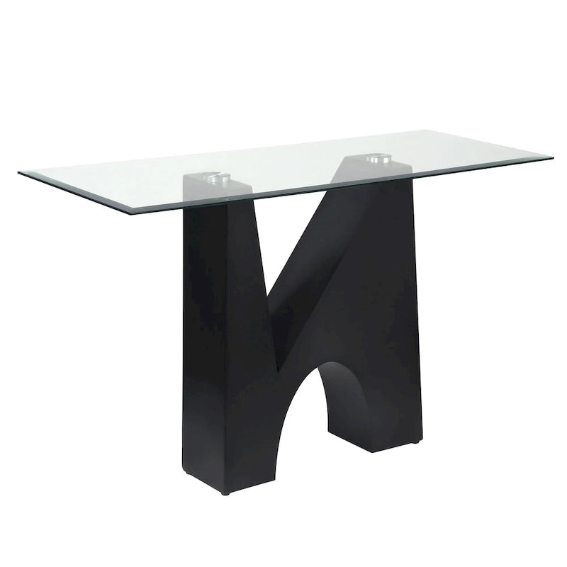 Console de table Noele moderne noire 48 pouces à plateau en verre par Furniture of America