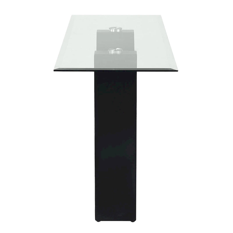 Console de table Noele moderne noire 48 pouces à plateau en verre par Furniture of America