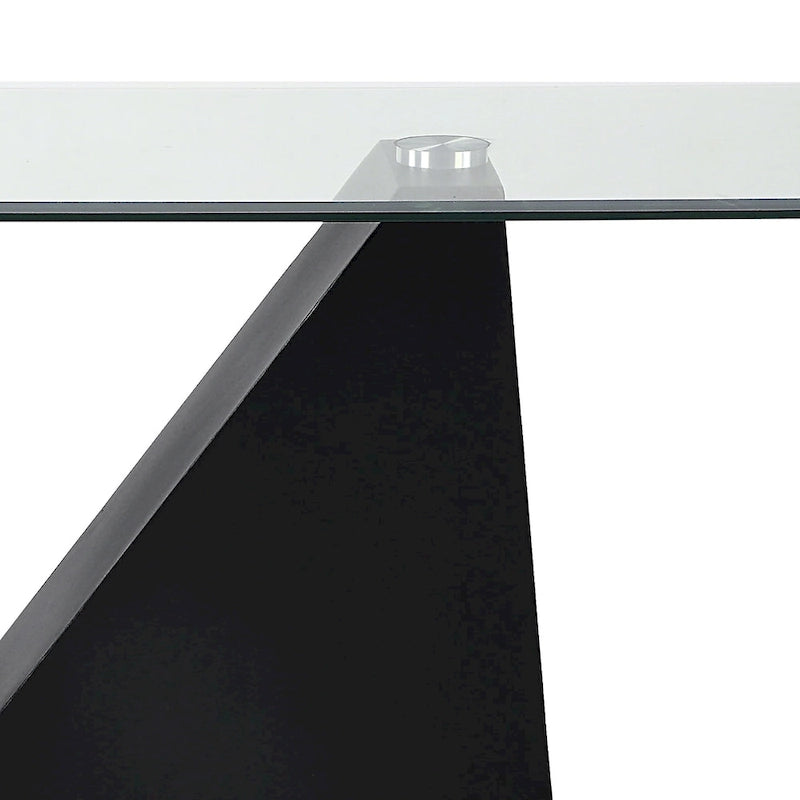 Console de table Noele moderne noire 48 pouces à plateau en verre par Furniture of America
