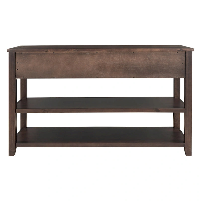 Console de style rétro avec deux étagères ouvertes