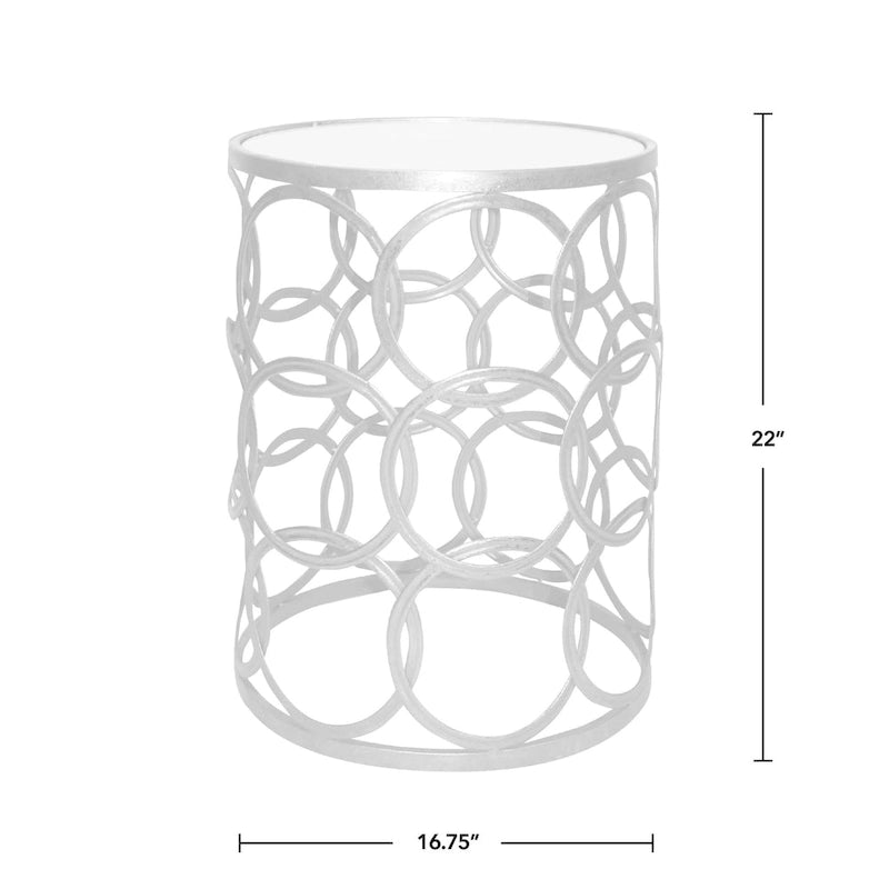 FirsTime & Co. Table Cercles Dorés, Fer, 16,75 x 16,75 x 22 po, Conception Américaine