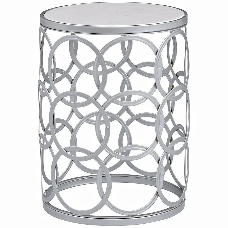FirsTime & Co. Table Cercles Dorés, Fer, 16,75 x 16,75 x 22 po, Conception Américaine
