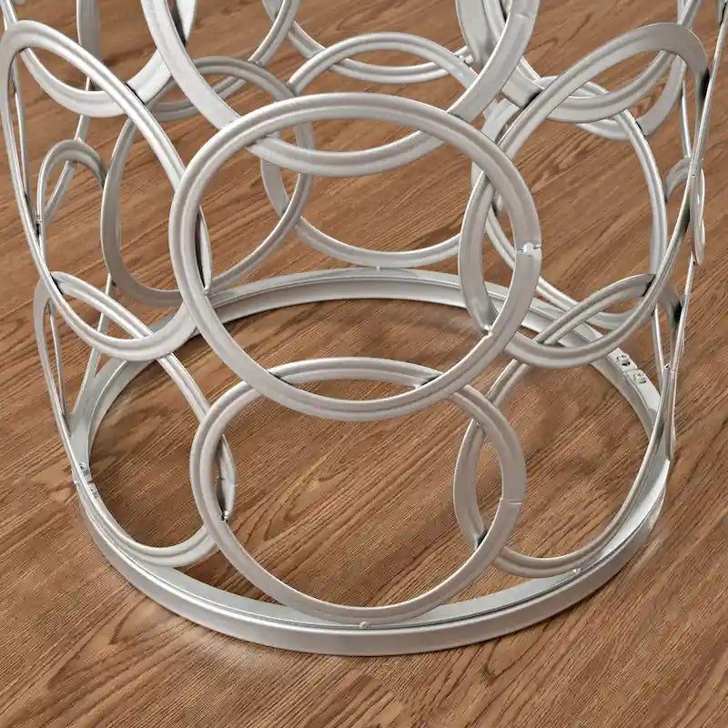 FirsTime & Co. Table Cercles Dorés, Fer, 16,75 x 16,75 x 22 po, Conception Américaine