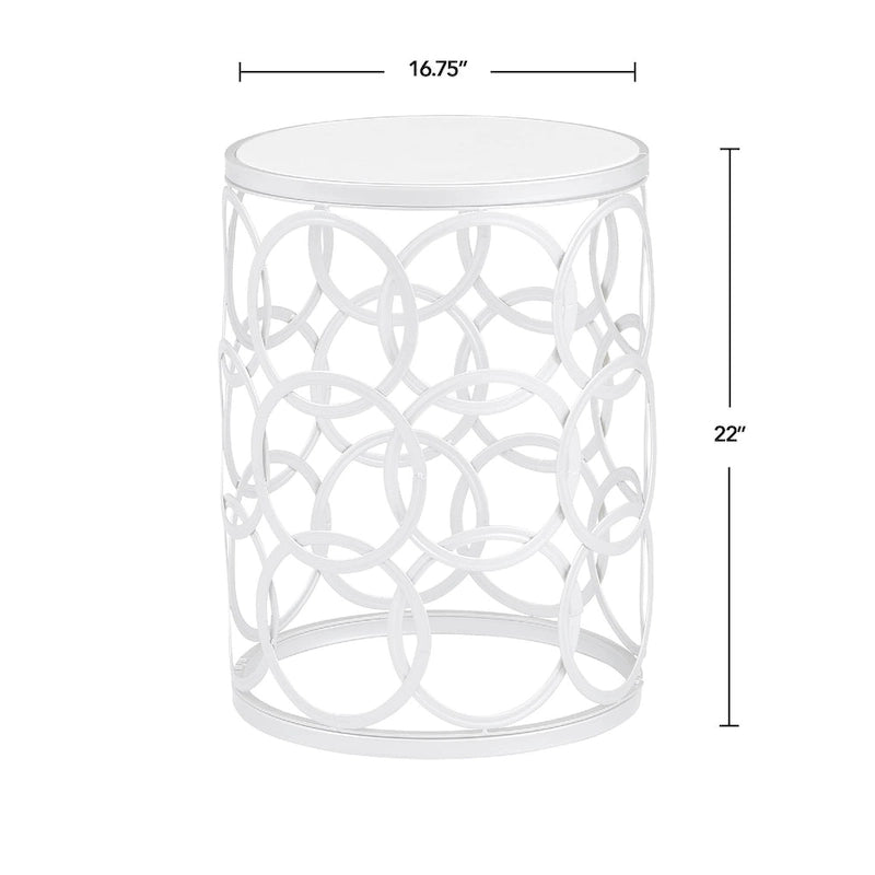 FirsTime & Co. Table Cercles Dorés, Fer, 16,75 x 16,75 x 22 po, Conception Américaine