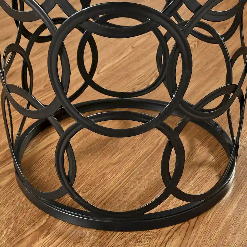 FirsTime & Co. Table Cercles Dorés, Fer, 16,75 x 16,75 x 22 po, Conception Américaine