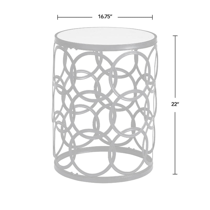 FirsTime & Co. Table Cercles Dorés, Fer, 16,75 x 16,75 x 22 po, Conception Américaine