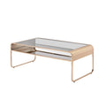 Table basse Watler Contemporary de 48 pouces avec plateau en verre et 1 étagère par Furniture of America