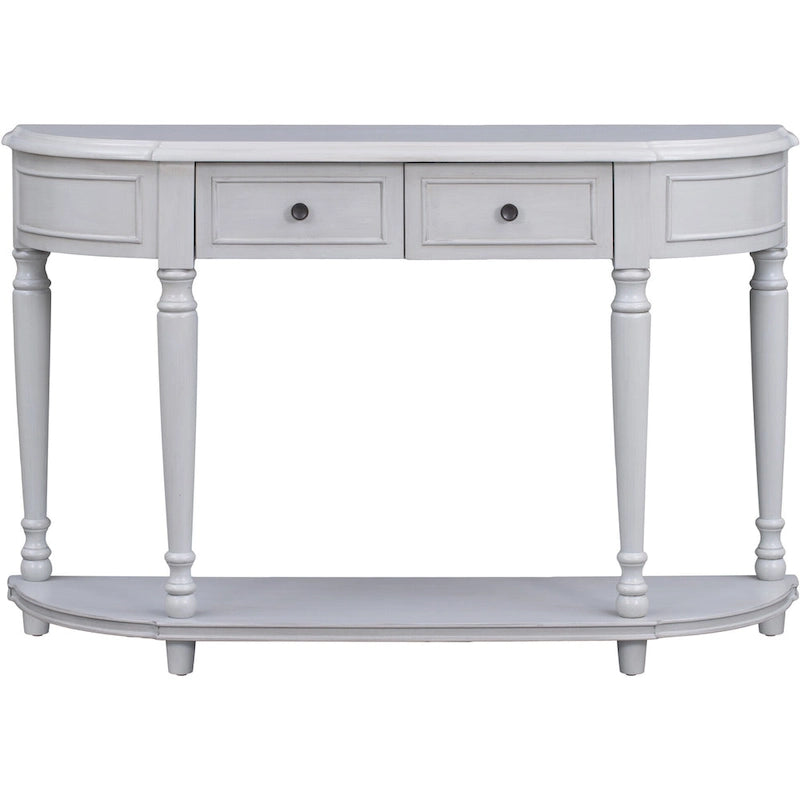 Console de style rétro à plateau incurvé avec étagère ouverte