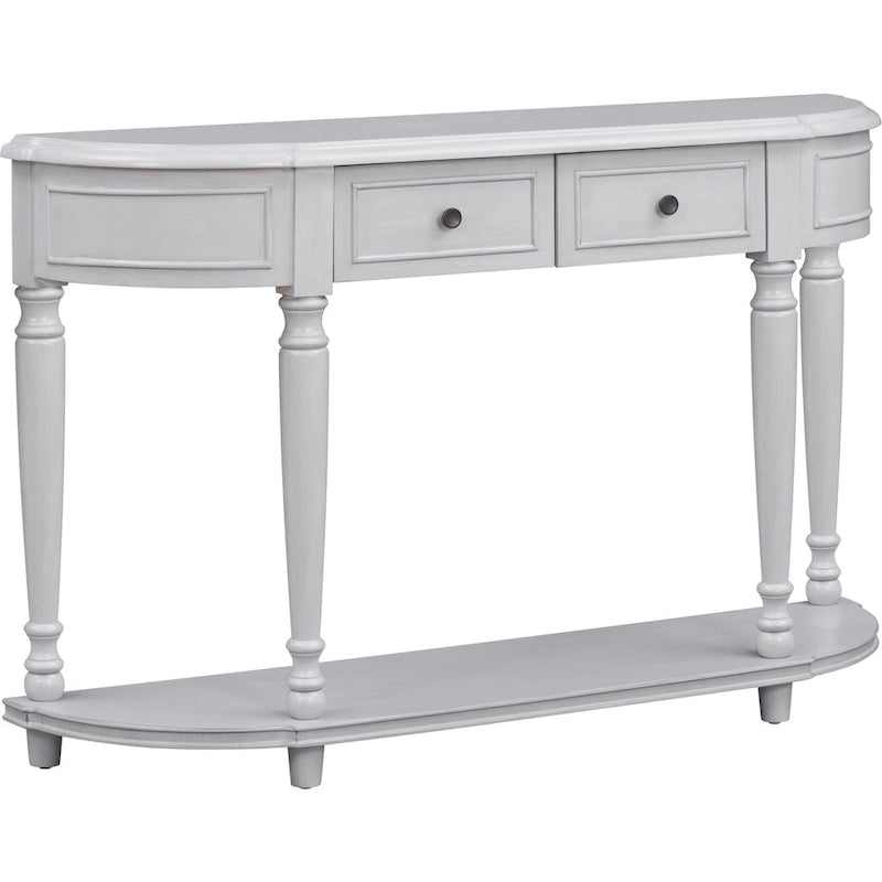 Console de style rétro à plateau incurvé avec étagère ouverte
