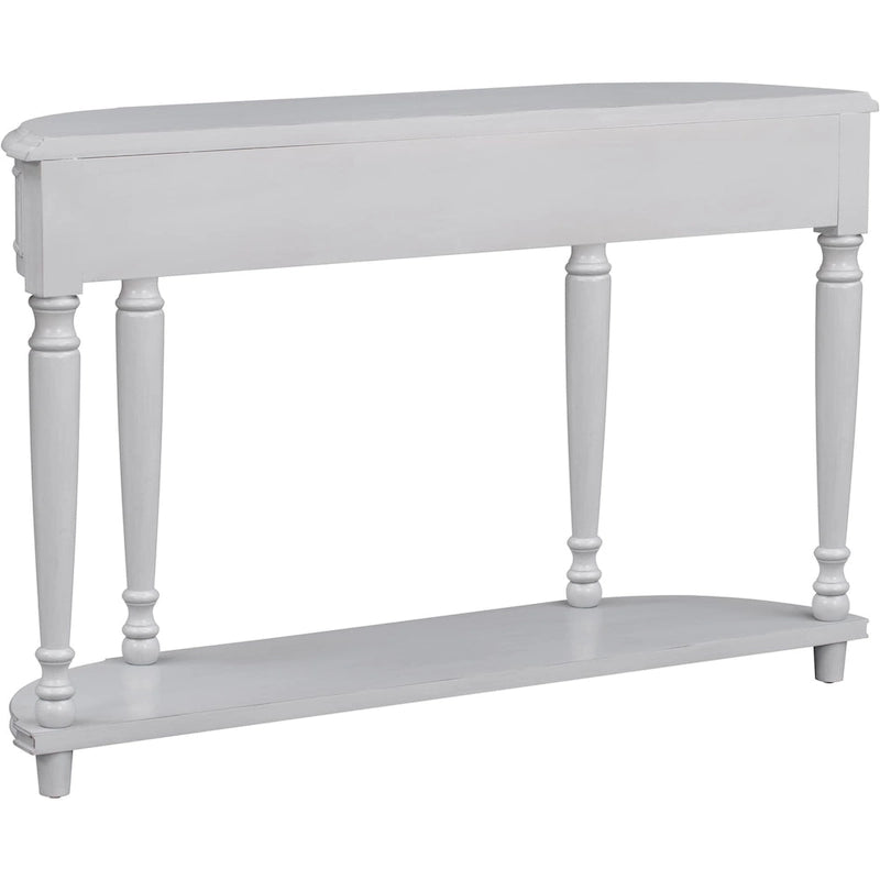 Console de style rétro à plateau incurvé avec étagère ouverte