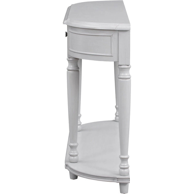 Console de style rétro à plateau incurvé avec étagère ouverte