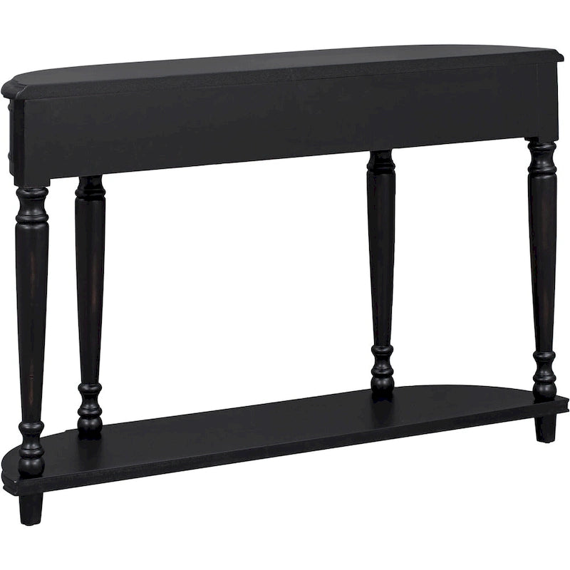 Console de style rétro à plateau incurvé avec étagère ouverte