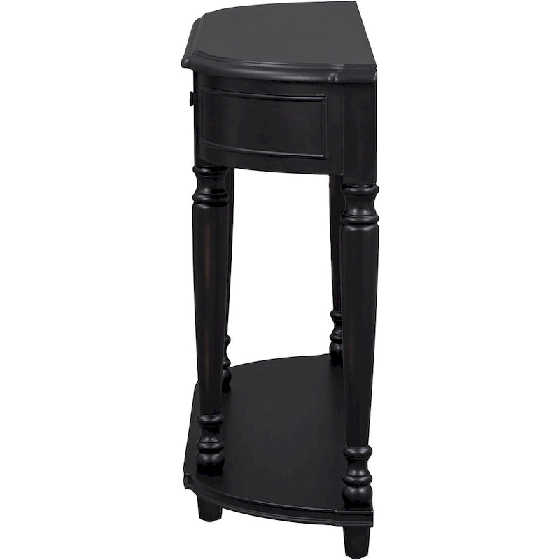 Console de style rétro à plateau incurvé avec étagère ouverte