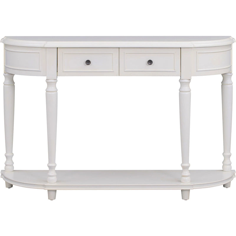 Console de style rétro à plateau incurvé avec étagère ouverte